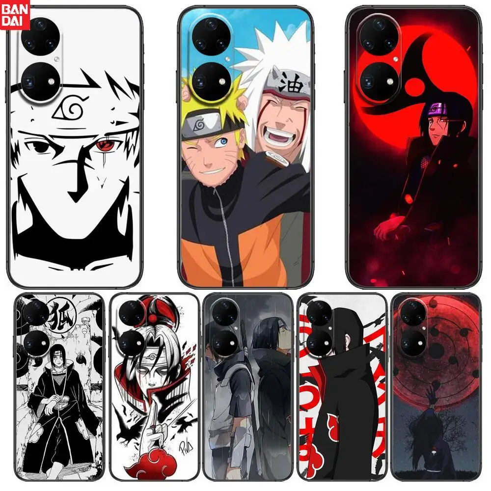 

anime naruto Phone Case For Huawei p50 P40 p30 P20 10 9 8 Lite E Pro Plus Black Etui Coque Painting Hoesjes comic fas