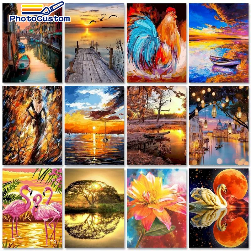 

Картина для раскрашивания по номерам на холсте, ручная работа