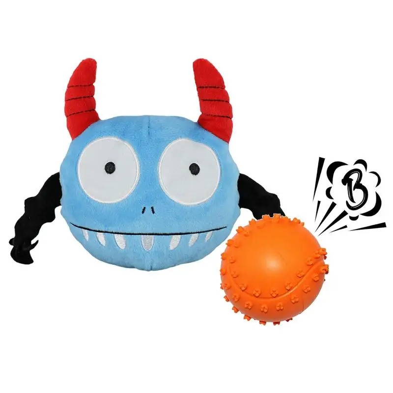 

Plush Dogs Interactive Toys Soft Rubber Toys For Dog Pet Teeth Cleaning Bite Resistance Squeaky Dog Ball Toy