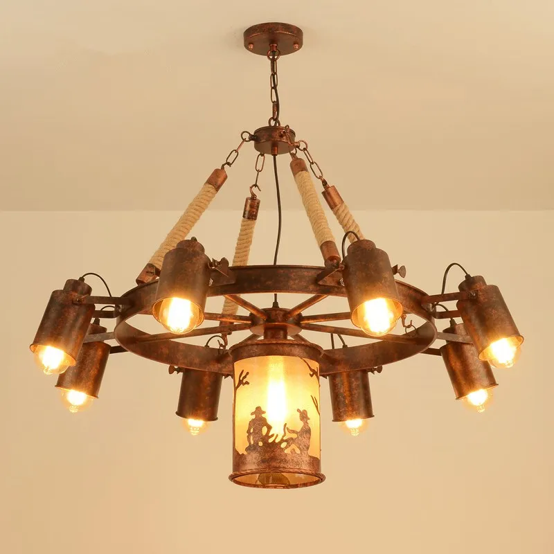 Loft Vintage Retro Lamps Industrial Style Hemp Rope Lights Bar Club Cafe Restaurant Living Room Balcony Stair Aisle Pendant Lamp
