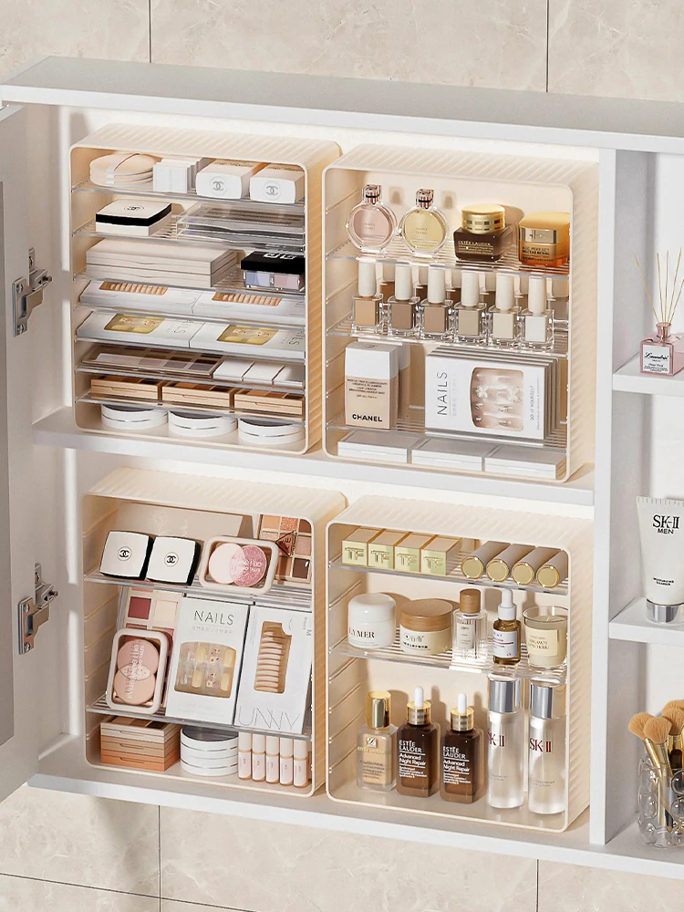 Зеркальная акриловая стойка для хранения косметики в ванной комнате держатель