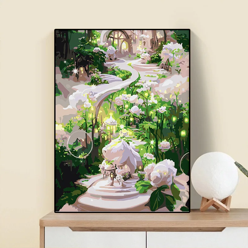 

52165031Digital oil painting Hand-painted oil painting living room decorative painting background wall plant landscape oil paint