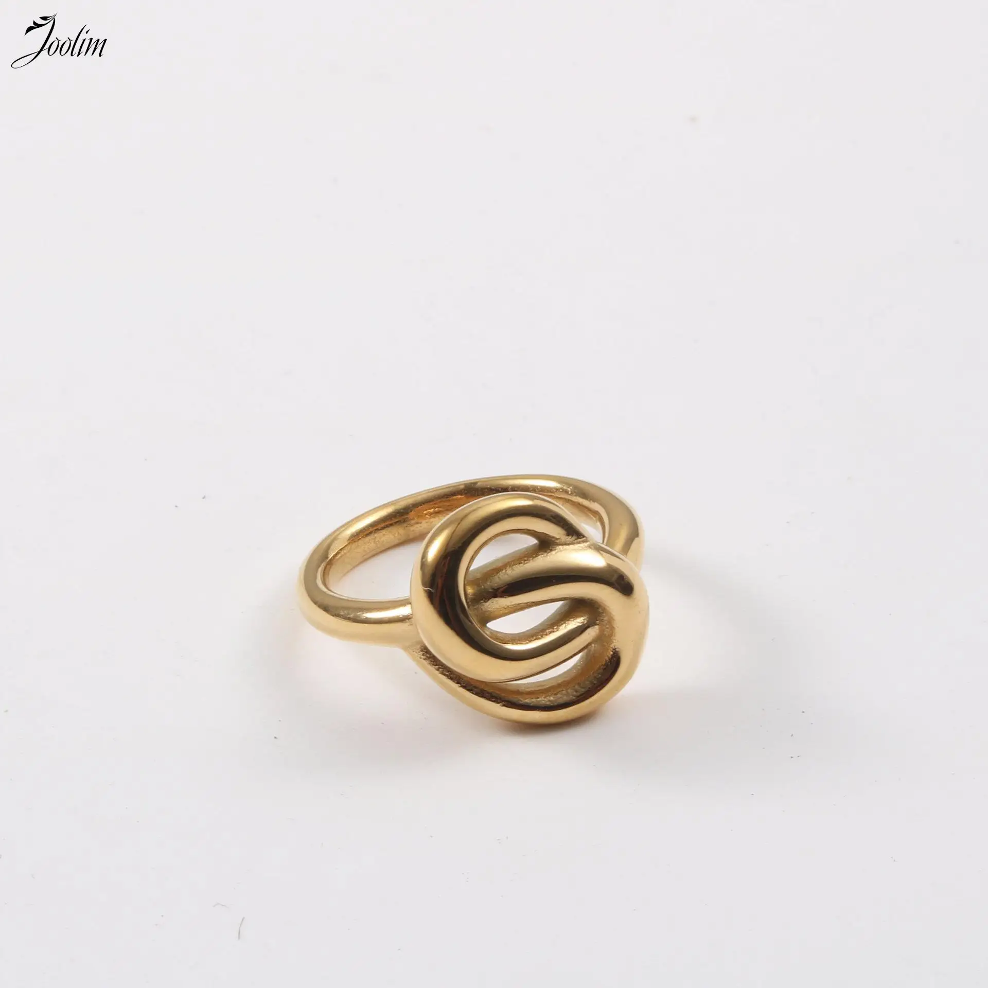 

Joolim High End Gold Finish Waterproof Fashion Sweet Knot Rings Trendy For Women Stainless Steel Jewelry Wholesale