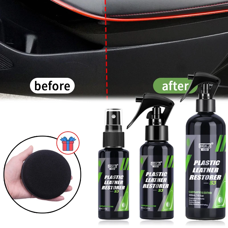 

50/100/300ml Leather Plastic Renovator Refreshing Restorer Foam Cleaner Spray with Polish Sponge Car Refurbishment Paste
