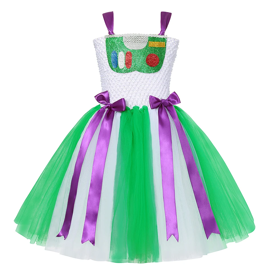 

Toy Story 4 Buzz Lightyear Cosplay Dress Kid Costume Girls Princess Carnival Party Masquerade Dress Hat Children Birthday Clothe