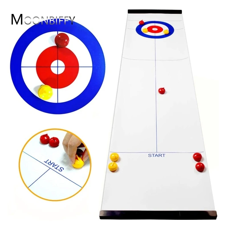 

Tabletop Curling Game-Compact Curling Board Game Mini Table Games For Family School Travel Play Entertainment Desk Games