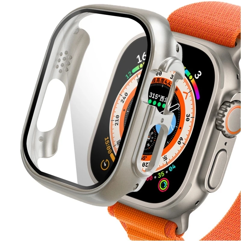 

for Apple Watch Ultra Case 49mm Smartwatch PC Screen Protector Bumper Tempered Glass Case for iwatch Ultra Series Watch