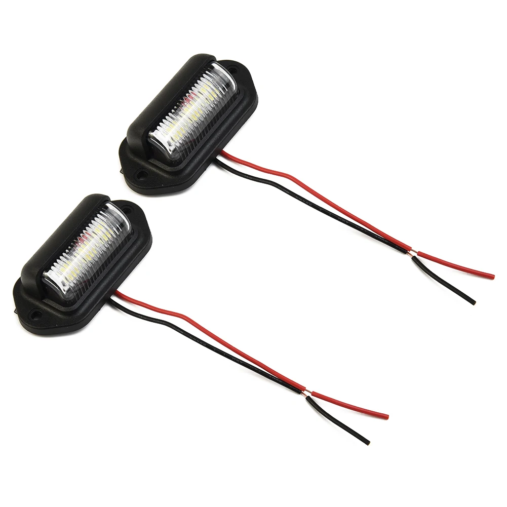 

2PCS Waterproof 6-LED 12V 6000k License Plate Light Car Boat Truck Trailer Step Lamp No Error Led License Plate Light