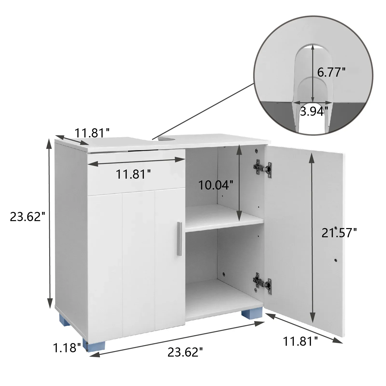 

2023 FCH 2 Door Bathroom Sink Cabinet White 60x30x60CM Waterproof Fine Workmanship[US-Stock] sofa living room sofas furniture