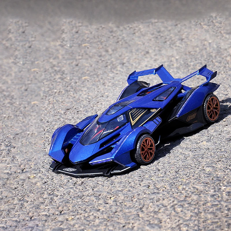Литая в масштабе 1:24 Спортивная машинка V12 из сплава гоночный автомобиль