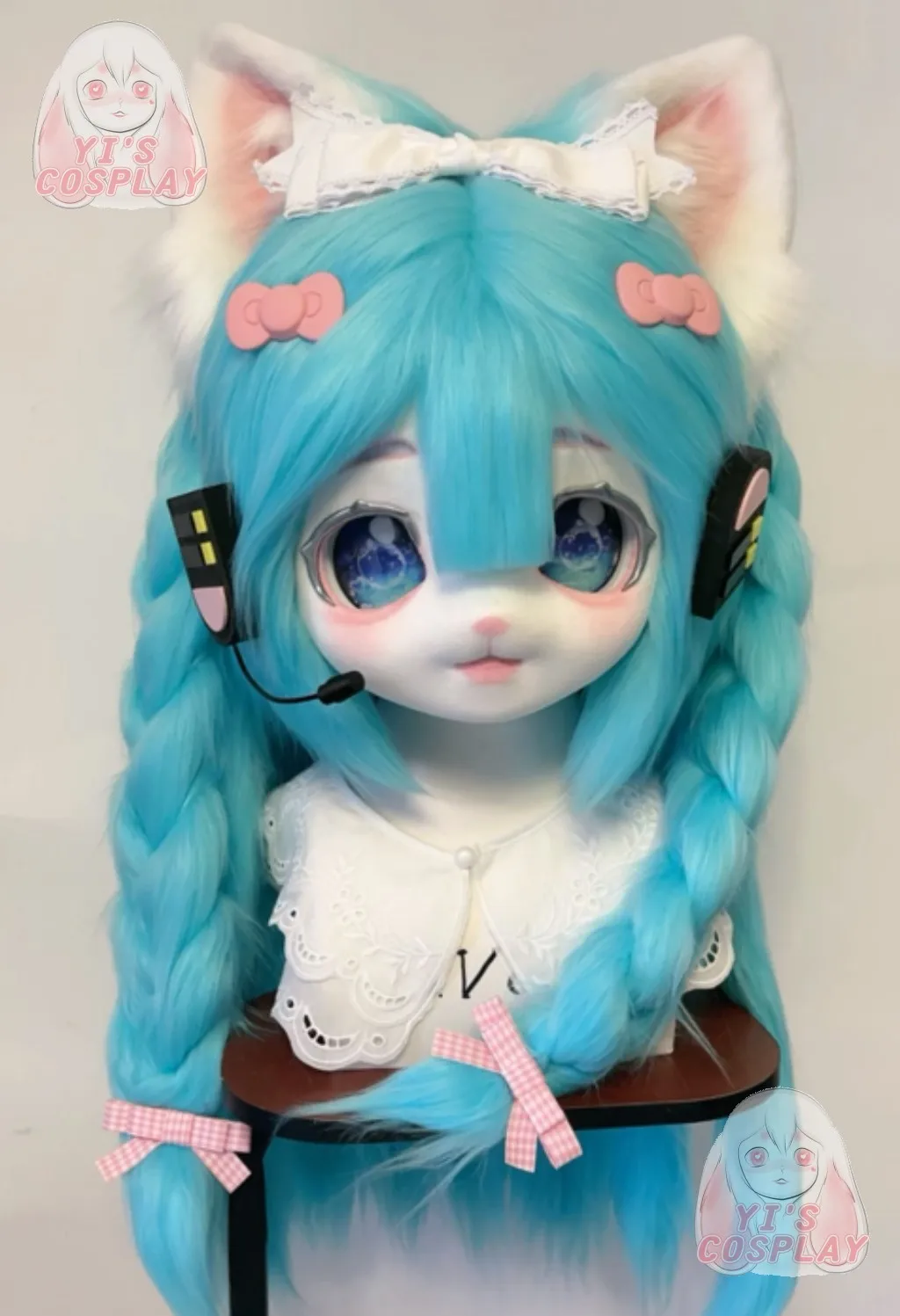 Yis косплей на заказ пушистая голова кигуруми Kemono Fursuit гарнитуры ручной работы Beast