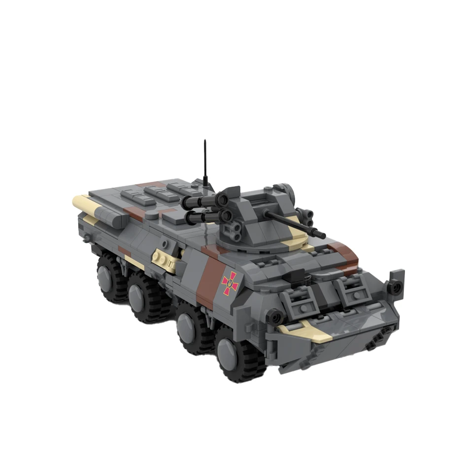 Строительный блок MOC Военная серия армейский армированный грузовик сборка