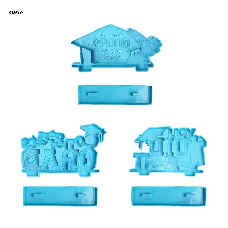 

X7YA Silicone Mold Graduation Resin Molds Keychain Molds Epoxy Handmade Silicone Mold