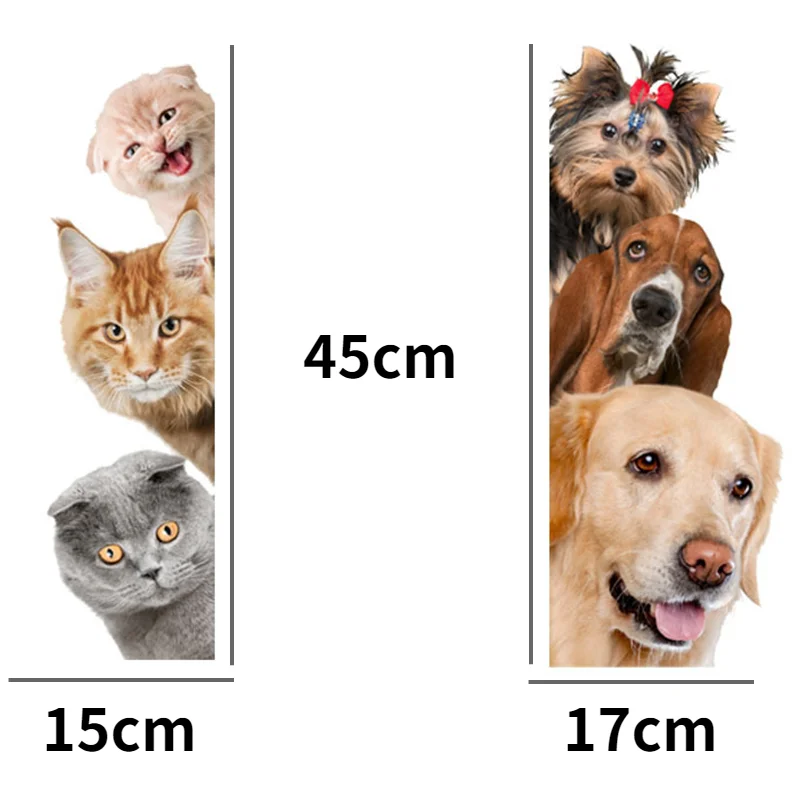 3D Simulation Cats and Dogs Wall Sticker Kitty Puppy Cute Posters Living Room Decoration Corner Home Decor Waterproof Wallpaper images - 6