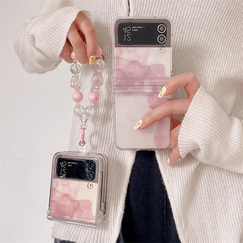 

Ink Transparent Phone Case for Samsung Galaxy Z Flip 3 Z Flip 4 Hard PC Back Cover for ZFlip3 ZFlip4 Case Shell