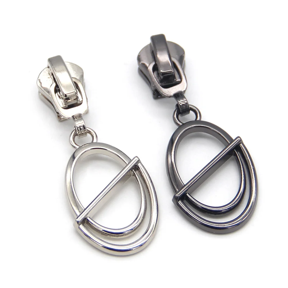 

Wholesale Quality Oblong Shape Zipper Fixer for Bags Garment Home Textile 5# 8# Zip Slider Resin Nylon Metal Zip