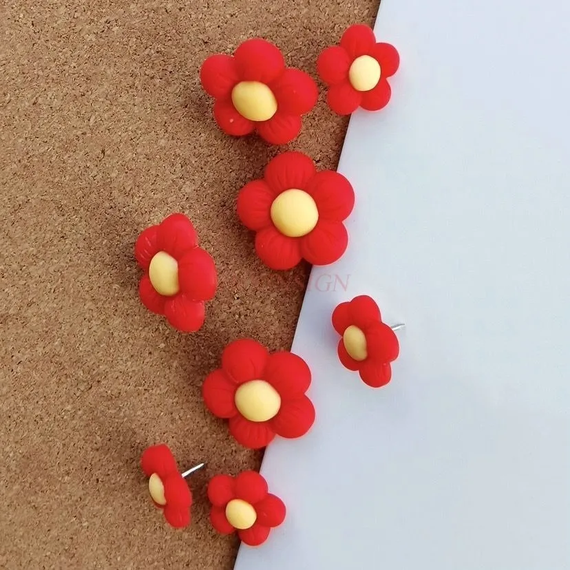8 шт. большие и маленькие цвяхи с красным цветком креативные I-образной формы
