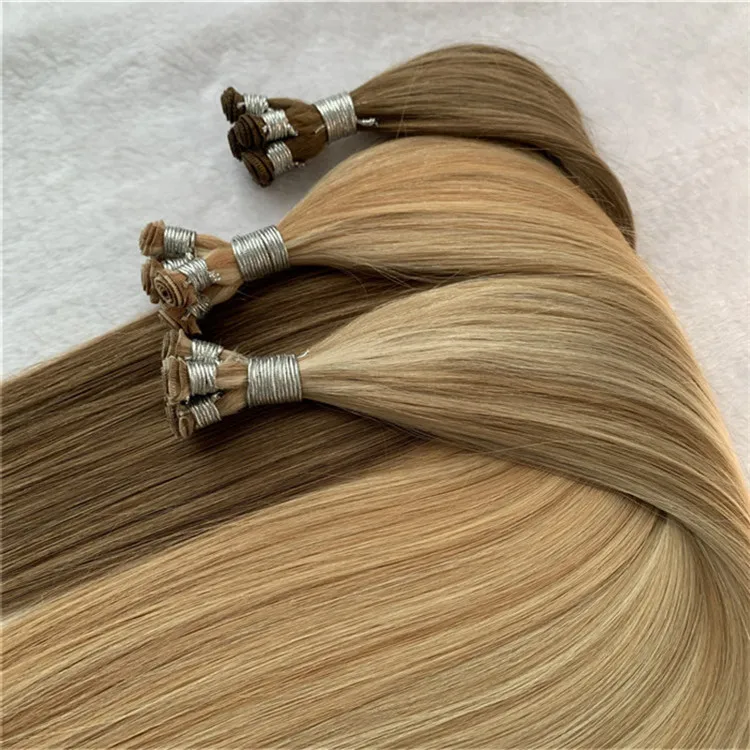 Hand Tied Hair Weft 6Pcs/lot Sew Seamless Invisible Hair Bulk 100% Real Human Hair Seamless Double Weft Submissive Straight Hair images - 6