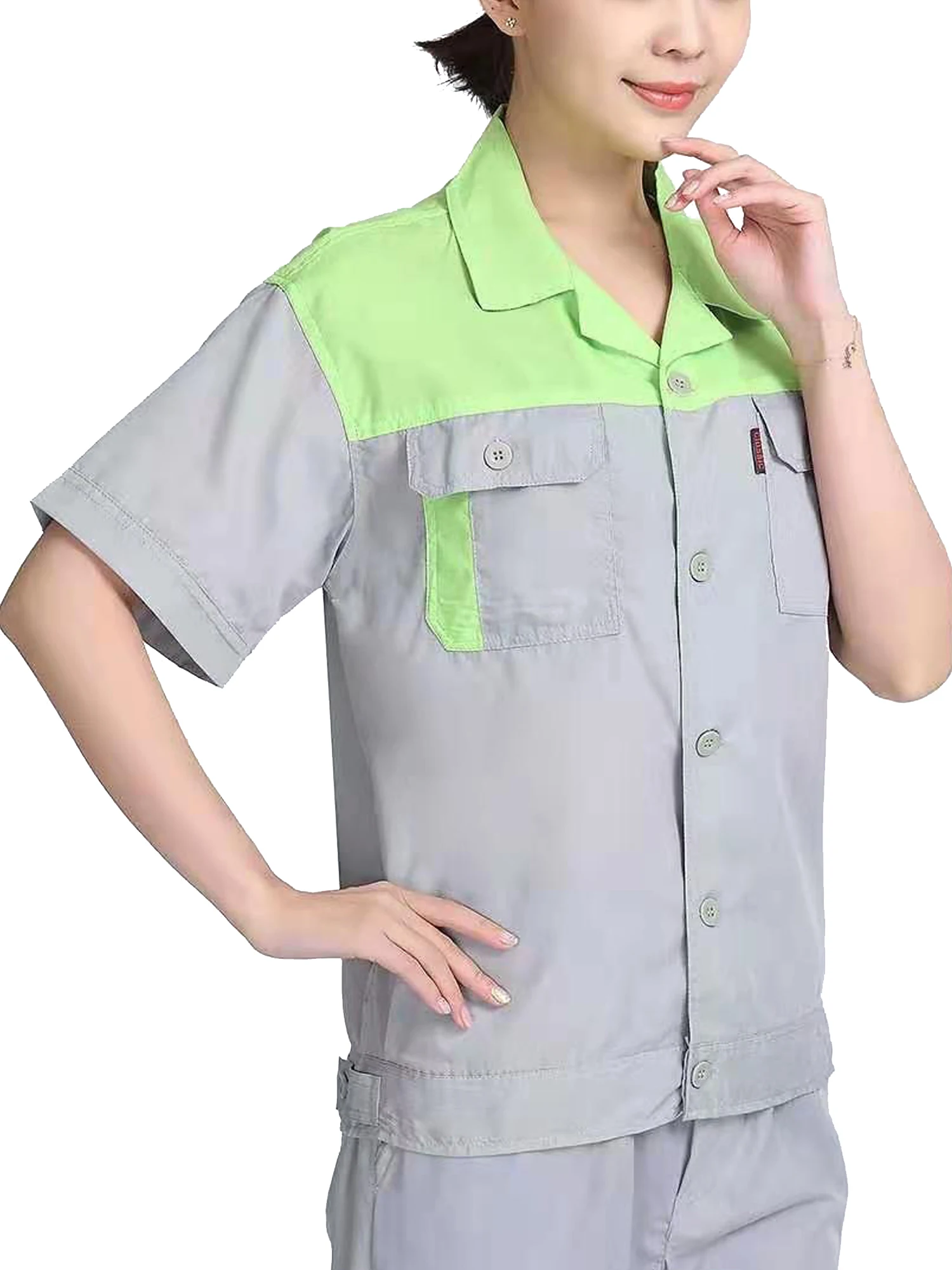 Мужские и женские рубашки для мастерской, Униформа, рабочая одежда с коротким рукавом, рабочая одежда для мастерской, униформа для автомеханика, рубашка с пуговицами