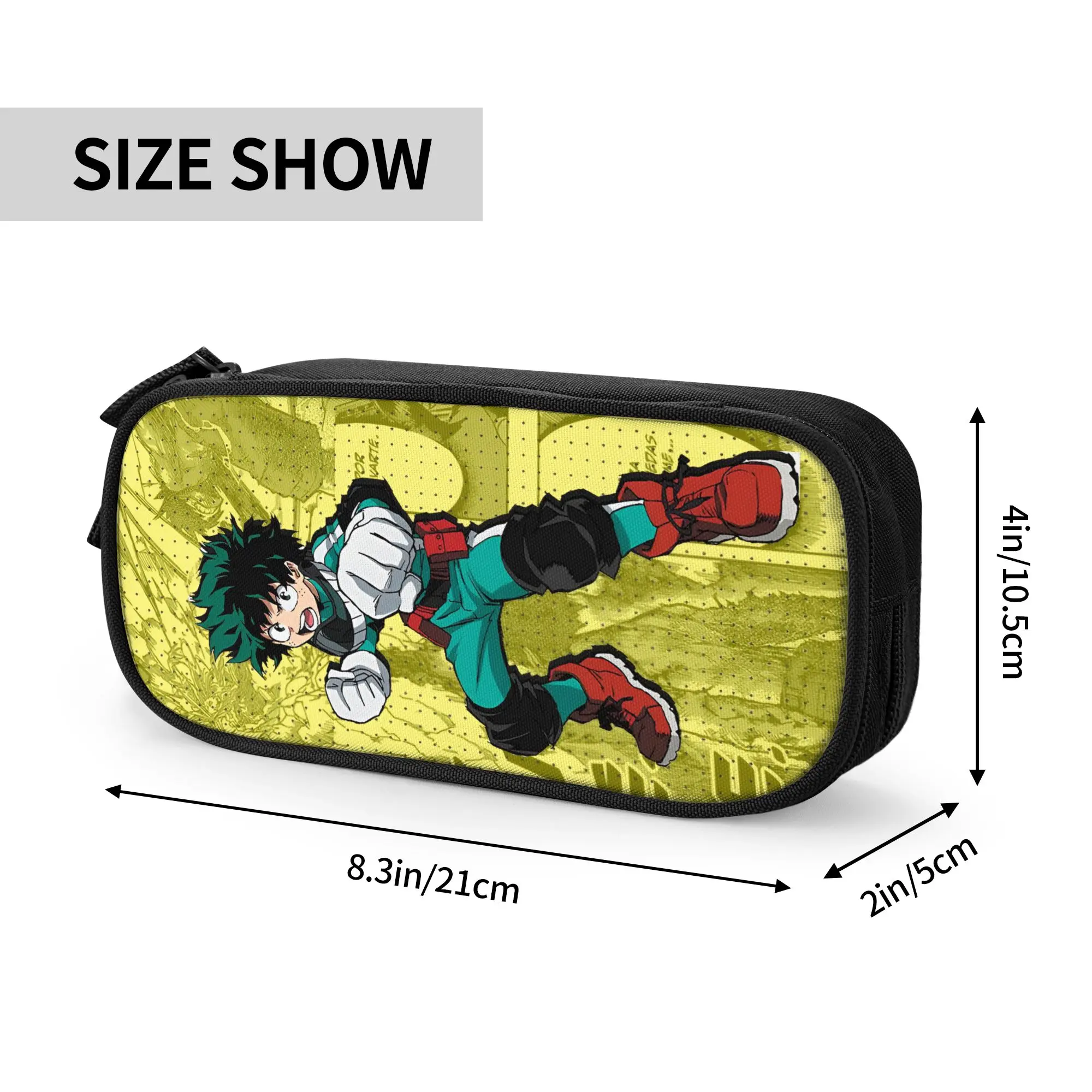 Фото Пенал Custom Kawaii My H-Hero Academia для девочек и мальчиков, большой вместимости, с изображением Изуку Мидории, школьные принадлежности №4