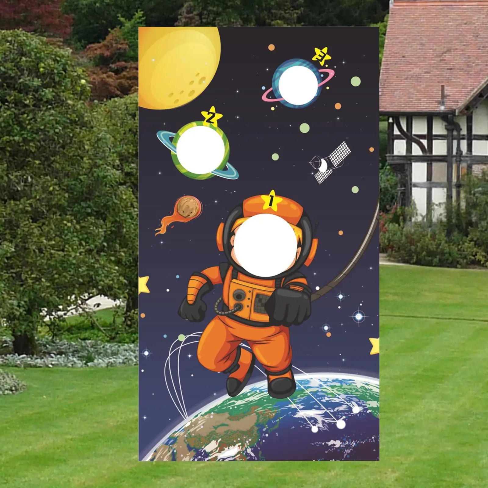 

Astronaut Themed Toss Games Banner for party Easter Indoor Outdoor