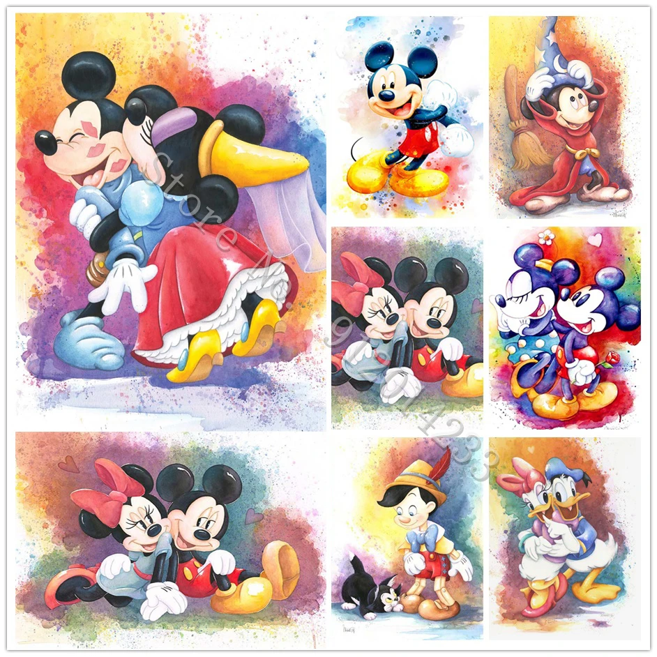 

Diamond Painting Disney Cartoon Donald Duck Mickey Mouse Embroidery 5D Diy Full Square Round Rhinestone Mosaic Home Decoration