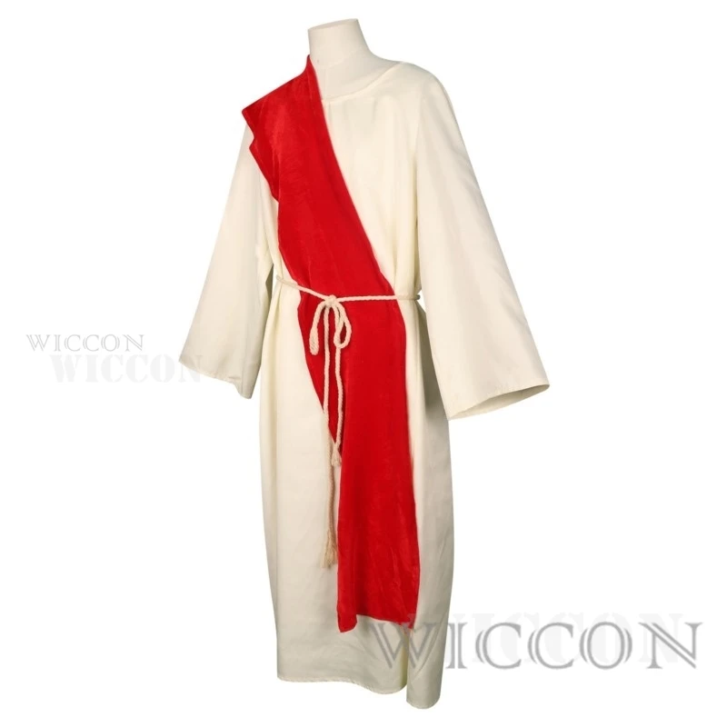 Религиозный костюм Христа Иисуса для взрослых с красным поясом Пурим нарядное