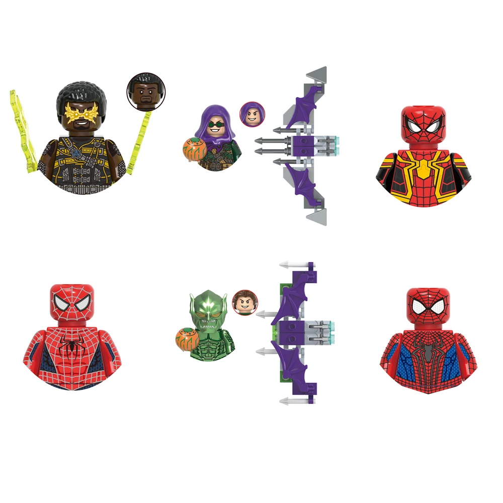 DISNEY Doctor Octopus Spiderman Building Blocks Spider-Gwen Mysterio Miles Morales Lizard Green Goblin Action Figure Toys