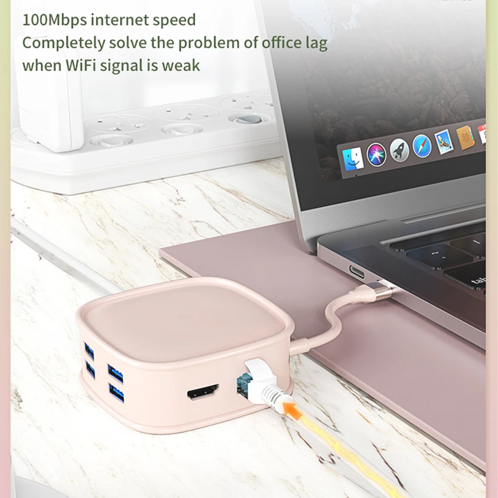 

2023 Expand Dock Usb-c Sd/tf Usb3.0 10 In 1 Docking Station Multi-function 10/8 In 1 Usb Hub Macbook Air M1 Ipad Type C Extensor