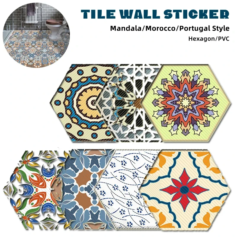 

10 шт./набор, жесткая Настенная Наклейка с рисунком мандалы