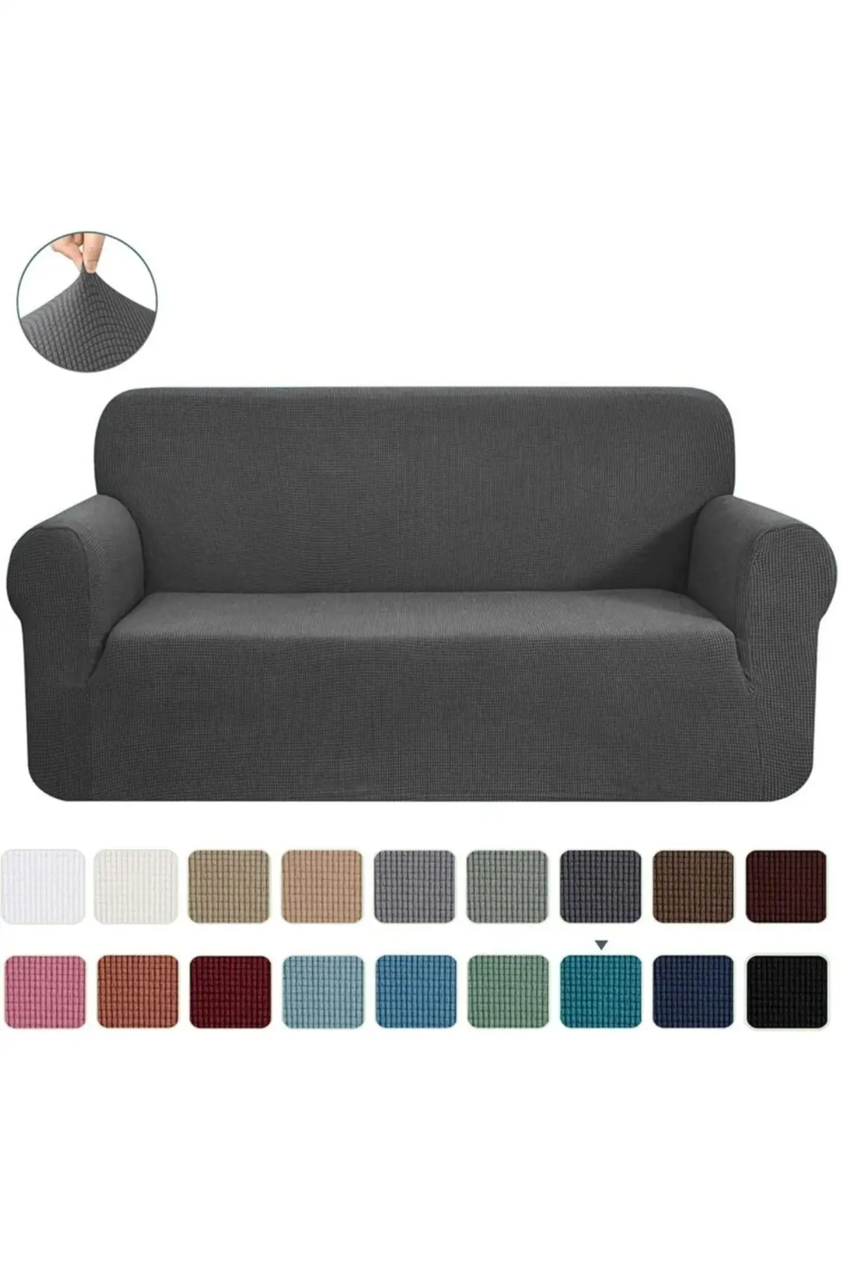 

Lycra Seat Cover 3 + 2 + 1 + 1. Case Fitted Flexible Washable Square Pattern Bergere Anthracite Lounge Textile Home & Furniture