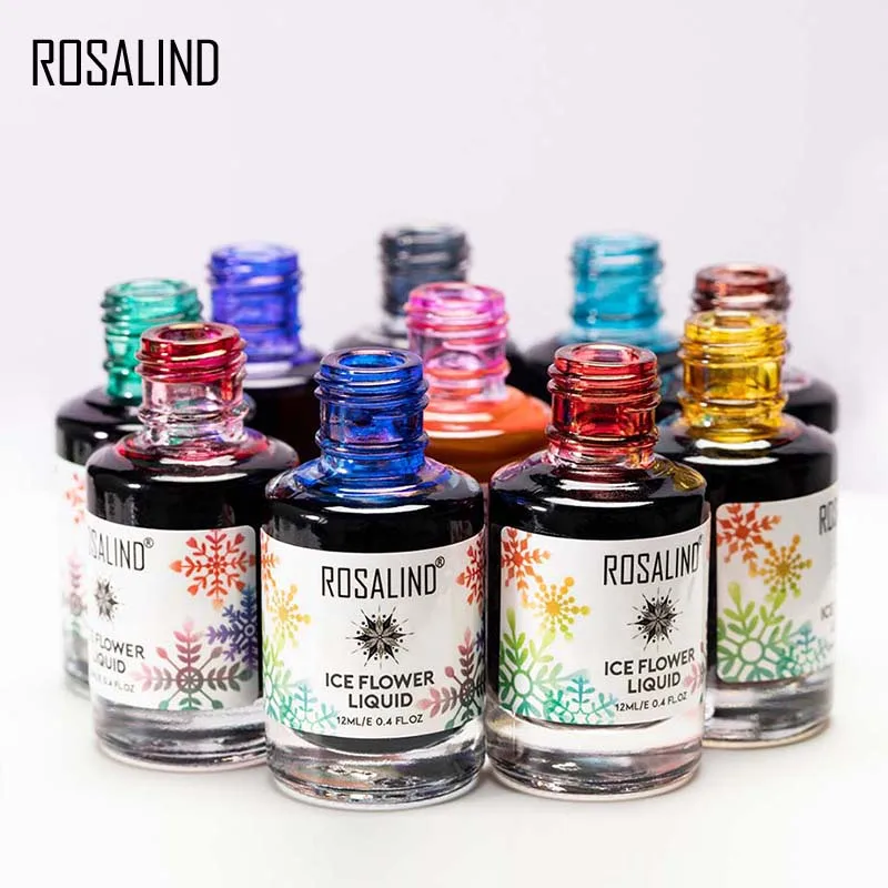 

Гель-лак для ногтей ROSALIND, лак для ногтей в форме снежинки, полуперманентный акриловый лак для рисования, лак для ногтей с ледяным цветком