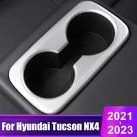 for hyundai tucson nx4 2021 2022 2023 hybrid n line car seat back row water cup holder trim cover abs carbon fiber accessories