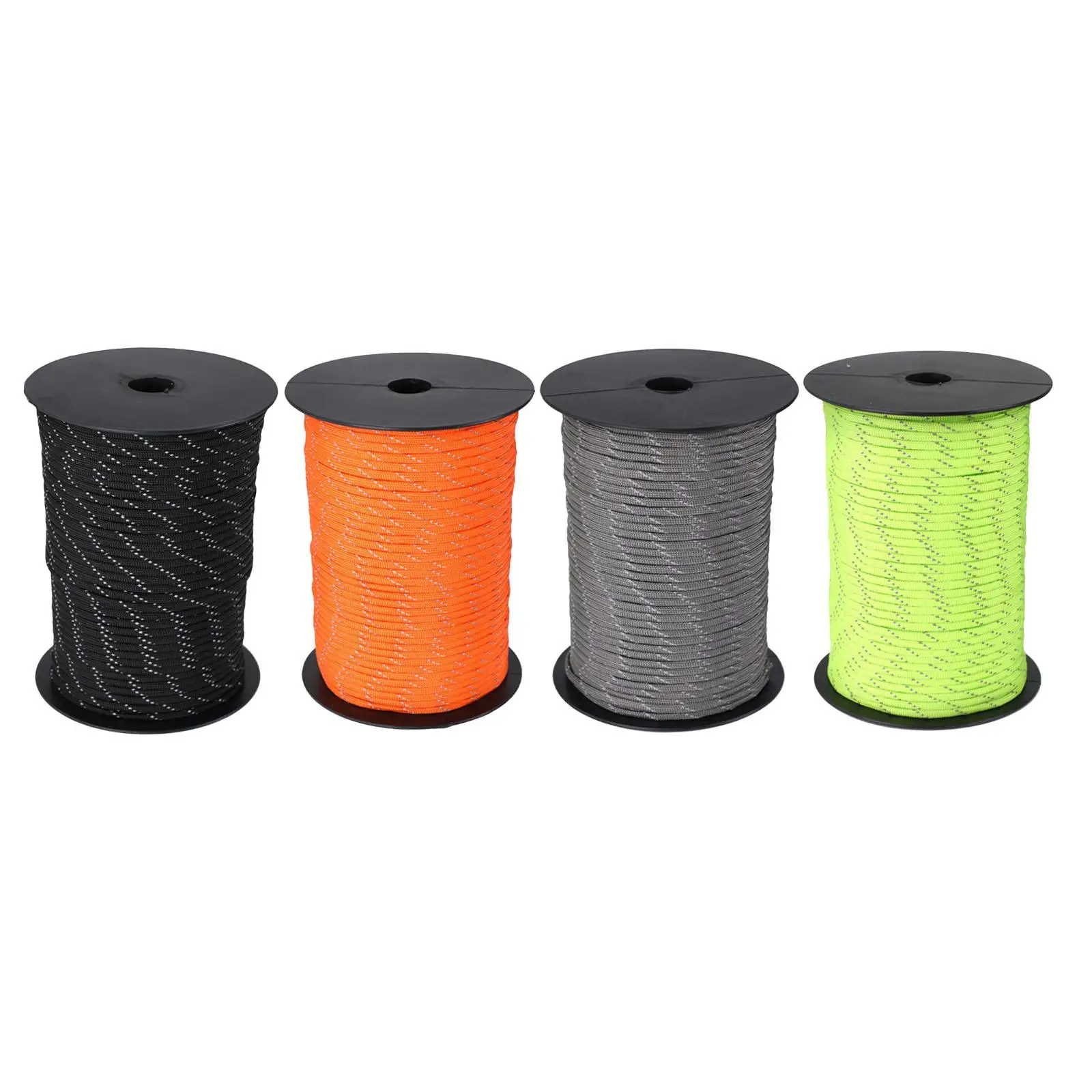 

328ft Reflective Paracord Parachute Cord Tent Rope Guy Line Lanyard Bracelets for Hiking Outdoor Survival Emergency Camping