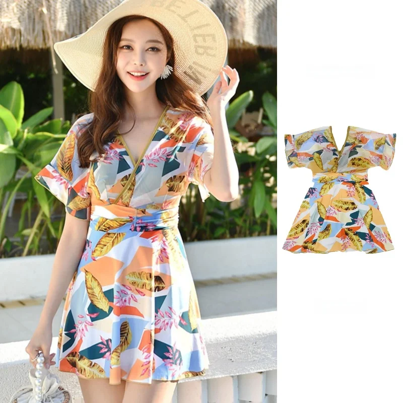 Купальник женский летний закрывающий живот для похудения горячий источник