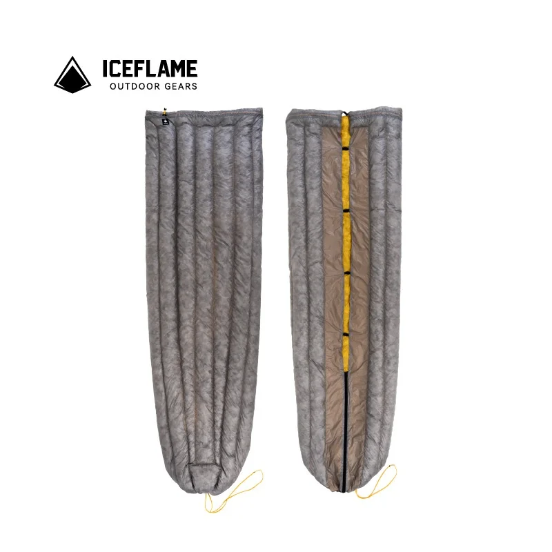 Фото Ice Flame NXT 3-сезонное летнее одеяло, снаряжение для кемпинга на открытом воздухе, спальный мешок, сверхлегкий серый утиный пух, термопоходный рюкзак №3