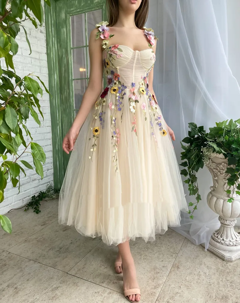 

Женское платье с цветочной аппликацией, ТРАПЕЦИЕВИДНОЕ платье для выпускного вечера