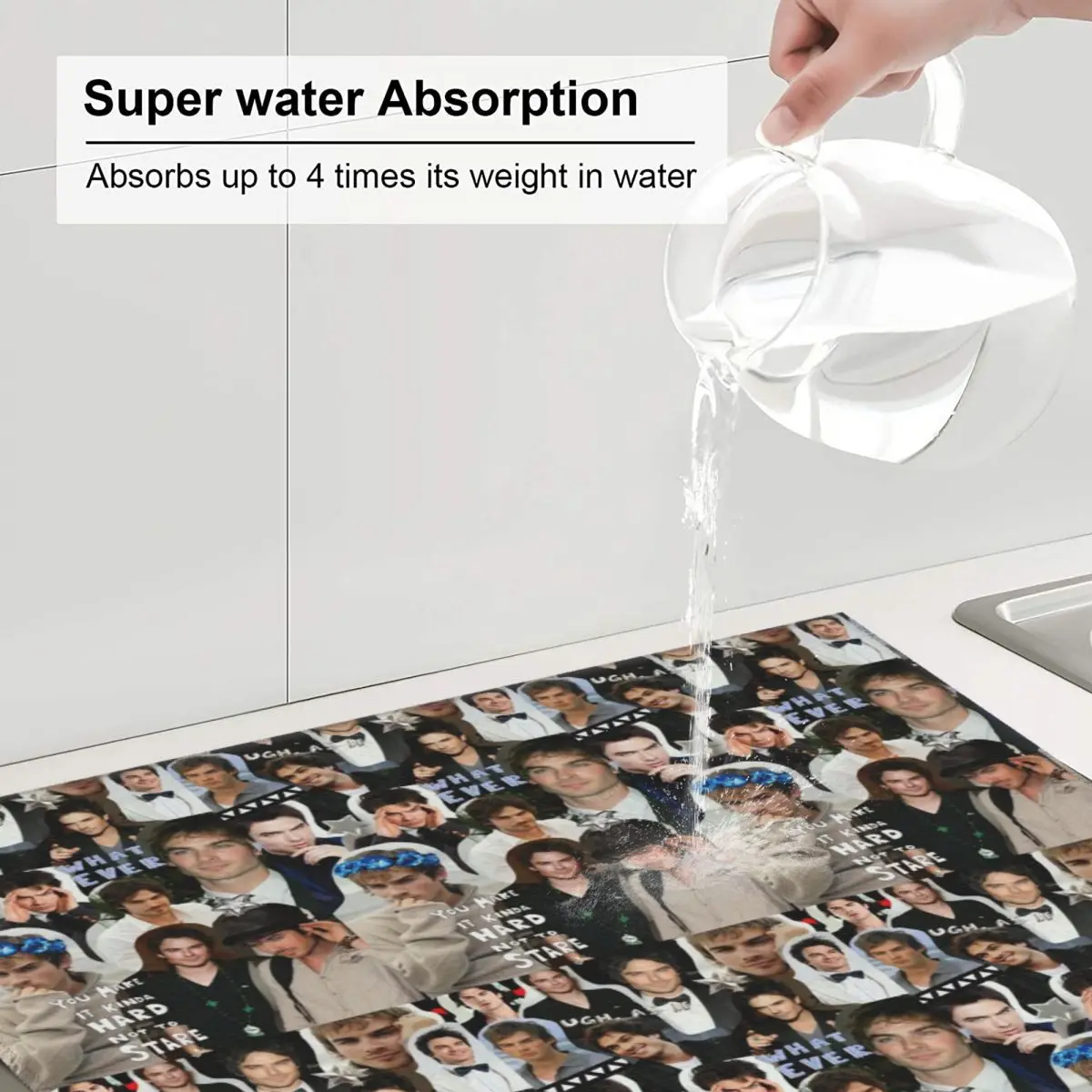 Пользовательские Дневники вампира Деймон Сальваторе коллаж сушильный коврик