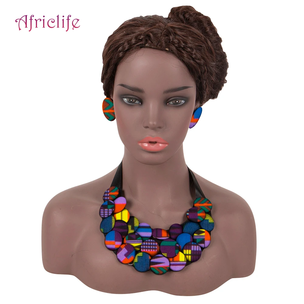 Ожерелье с нагрудником и серьги в африканском стиле комплект ювелирных изделий