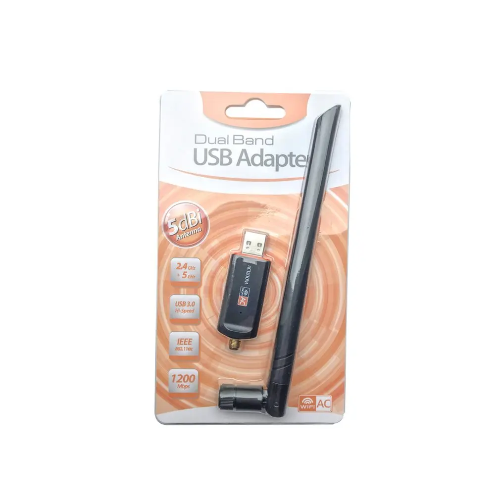 

1200Mbps Dual Band 802.11ac USB 3.0 RTL8812BU Wireless-AC 1200 Wlan USB Wifi Lan Dongle Adapter with Antenna For Laptop Desktop