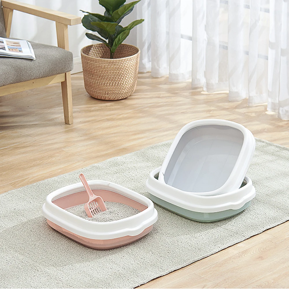 

1 Set Excrement Training Sand Litter Box Pet Toilet Bedpan Cat Litter Box Cat Dog Tray with Scoop Anti-Splash Dog Toilet