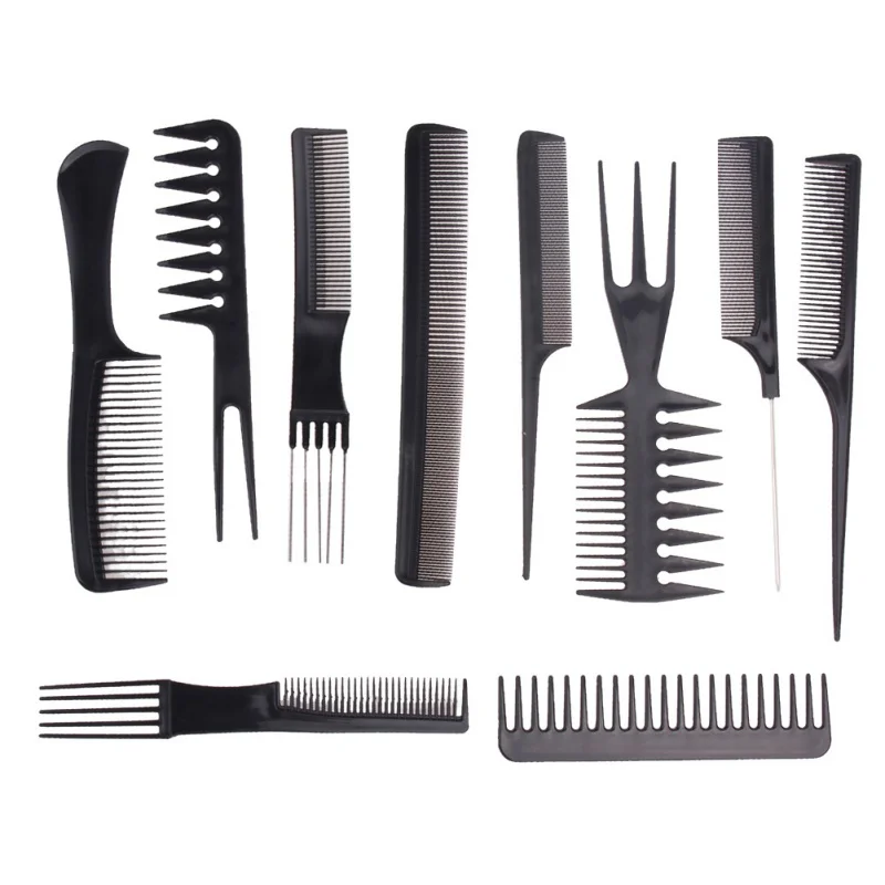 

10Pcs Professional Combs Barber Comb Brushes Anti-static Hairbrush Hair Care Styling Tools Set