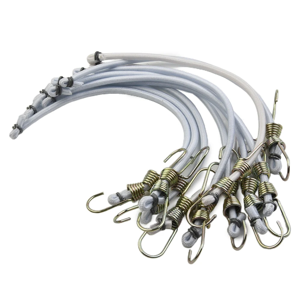 

10pcs Heavy Duty Elastic Bungee Shock Cord Strap With Hook Car Luggage Tent Kayak Boat Canoe Bikes Rope Tie Bike Accessories