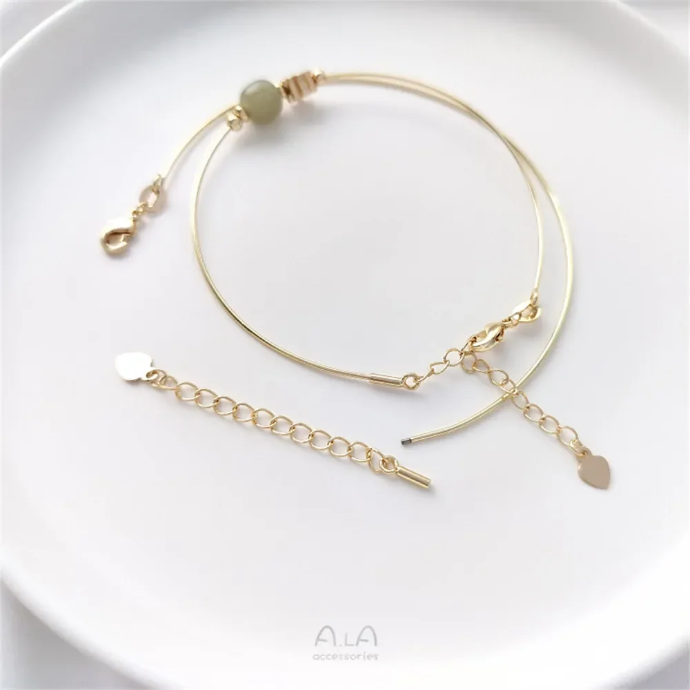 14-каратное золото медная проволока тонкий браслет ручной работы сделай сам из