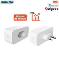 tuya smart life zigbee plug 16a brazil socket outlet timer electricity statistic app remote control works with alexa google home
