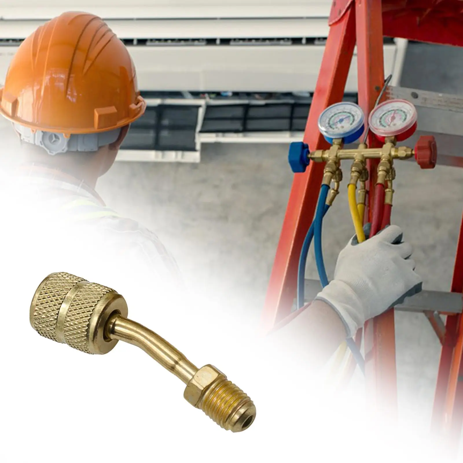 

R22 to Metric Air Conditioning Value Brass Converter Tank Adapters Easy to Install Connectors Mini Adapter for Air Conditioner