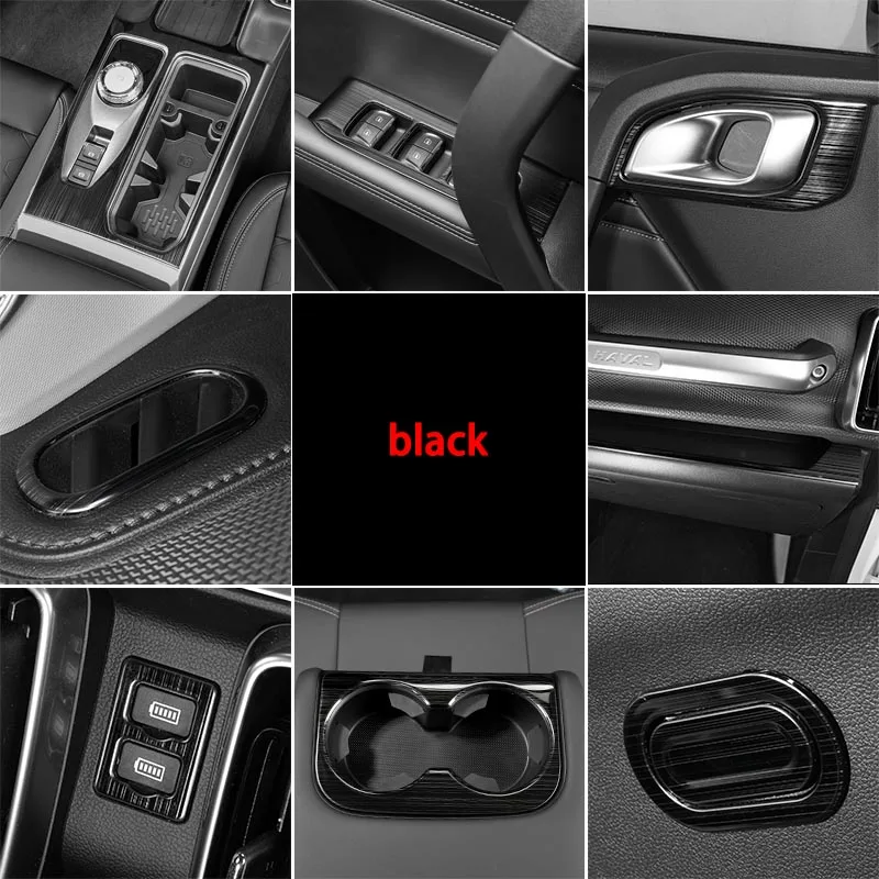 

Черный для GWM Haval DARGO 2021 2022, коробка передач, стеклянная панель переключателя, внутренняя Защитная крышка из нержавеющей стали