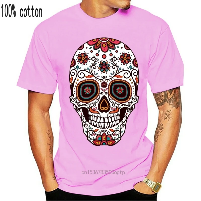 

Men Funny T Shirt Fashion Tshirt Pitbull Sugar Skull Women t-shirt