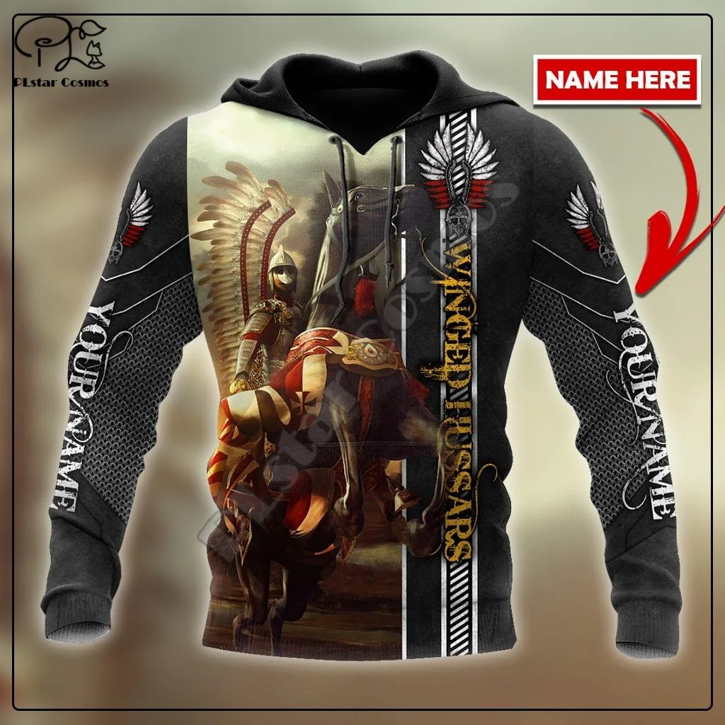 PLstar Cosmos Polish Winged Hussar Cavalier Tattoo Custom Name Tracksuit 3DPrint Men/Women Harajuku Pullover Casual Hoodies A12