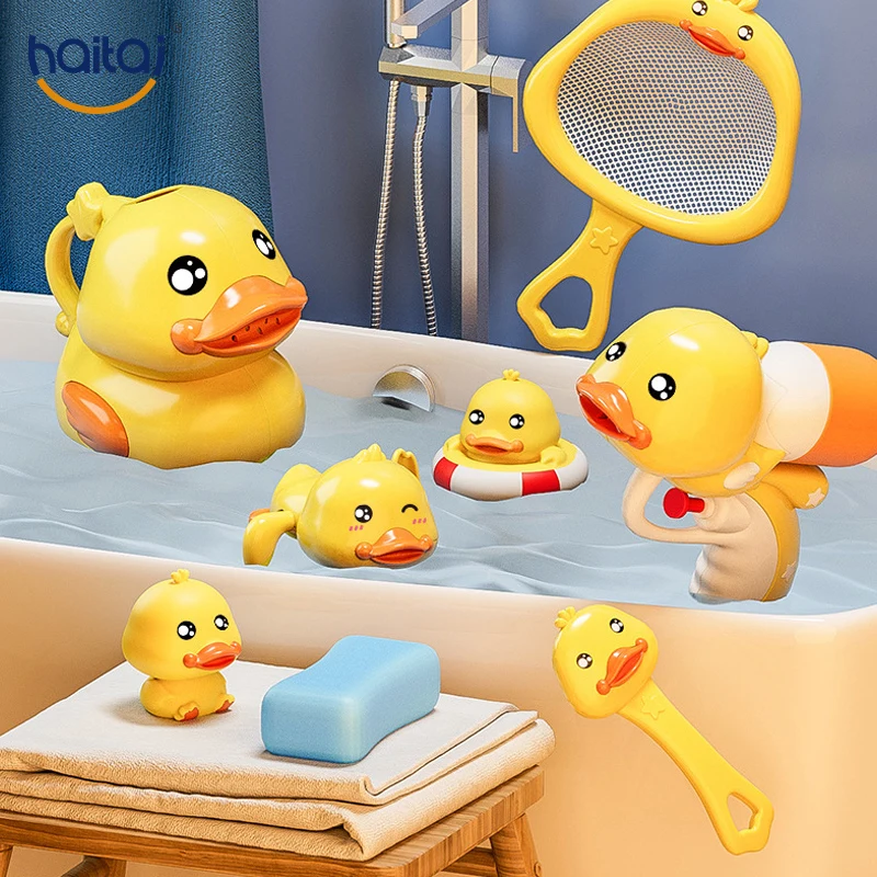 

8PCS Cute Cartoon Duck Baby Bath Rubber Duck Toy Bathtub Toys Children Beach Toys